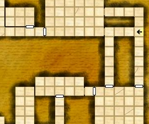 Cropped portion of a random dungeon map generated at the Gozzy's website.