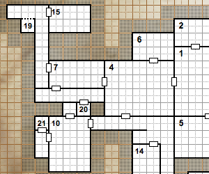 Cropped portion of a map from Wizards of the Coast's random dungeon generator.