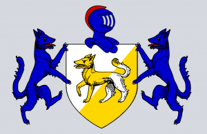 Coat of Arms with Helm and Supporters