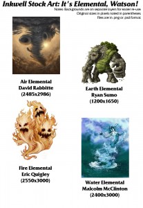 Stock Art of 4 Elementals Stock Art of 4 Elementals