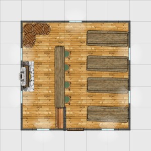 Tavern 04 - Square tavern with benches and side bar. Dungeonographer file.