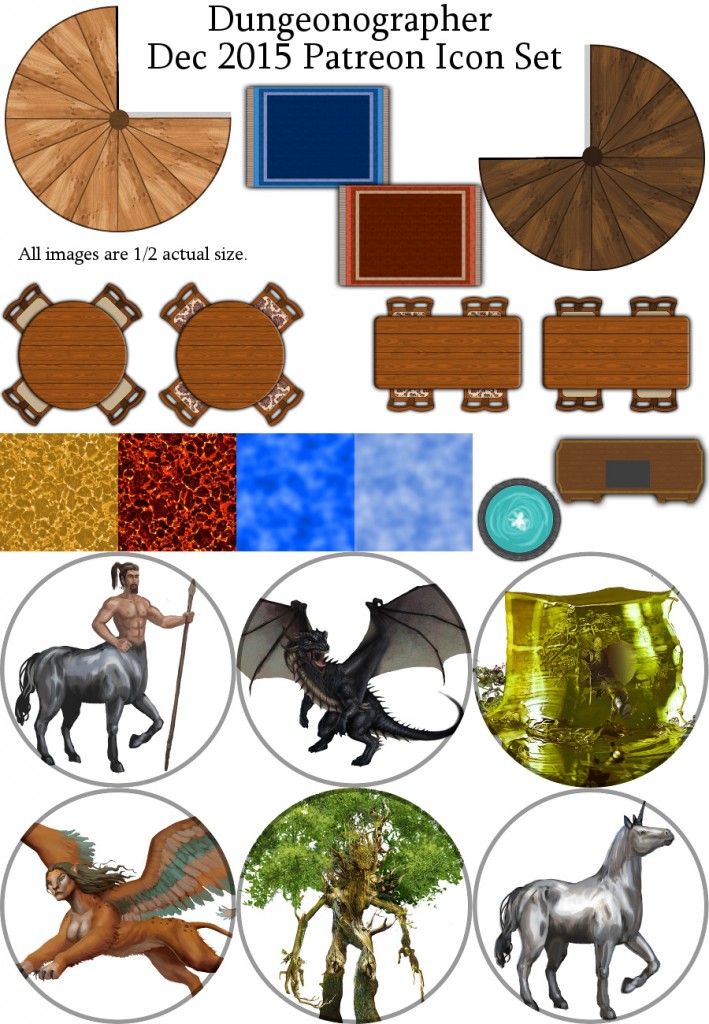 Dungeonographer December Patreon icons. (Click to enlarge.)