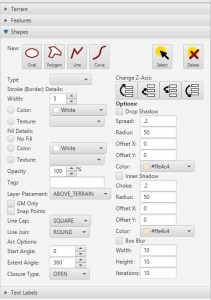 Shapes Controls in Hexographer 2