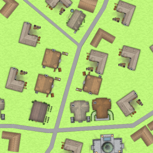 Example of the denser Cityographer building placement algorithm.