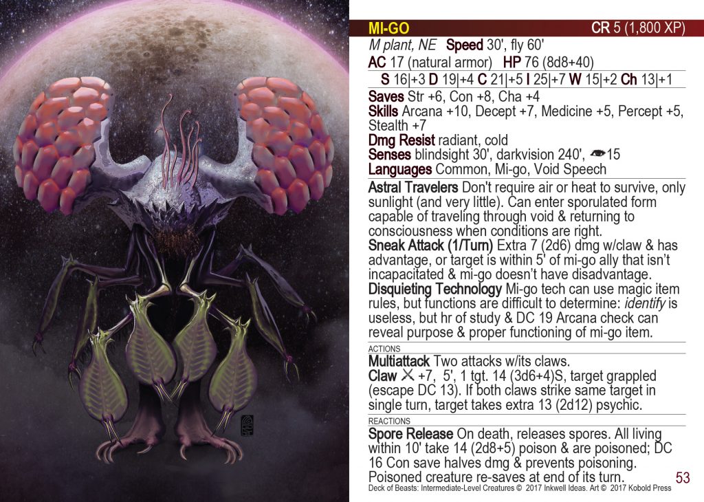 Deck of Beasts: Intermediate Level Creatures