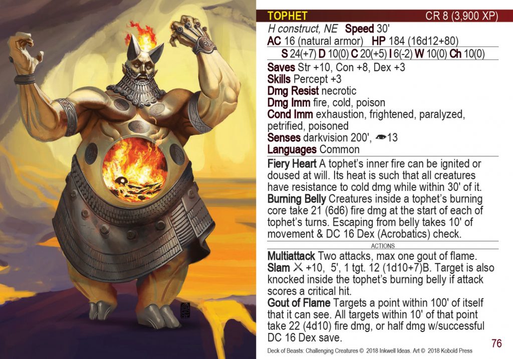 Deck Of Beasts Challenging Creatures preview card #76 Tophet