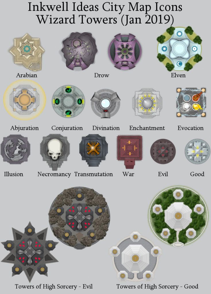 Wizard Tower City Map Icons Patreon Preview