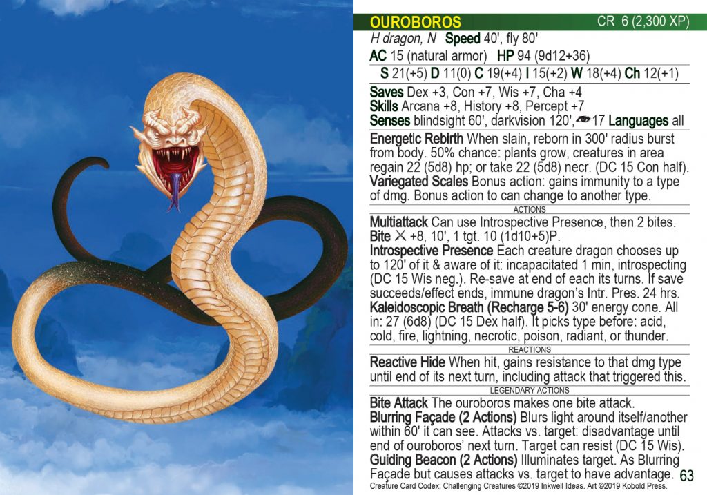 Ouroboros card from Creature Card Codex: Challenging Creatures