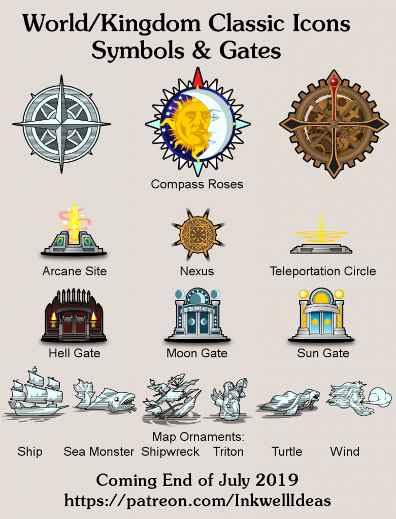 Symbols & Gates World Map Icons Preview