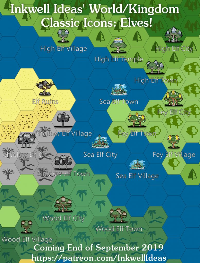 Classic Style Elf World/Kingdom Map Icons