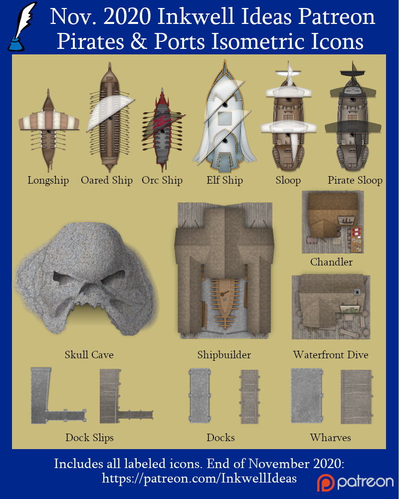 Pirates & Ports Building & Ship Icons