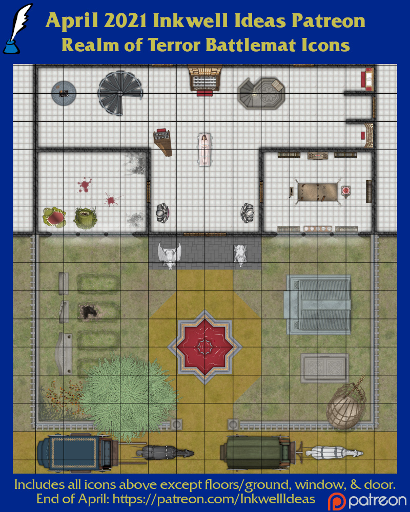 Battlemat scale Terror Realm map icons