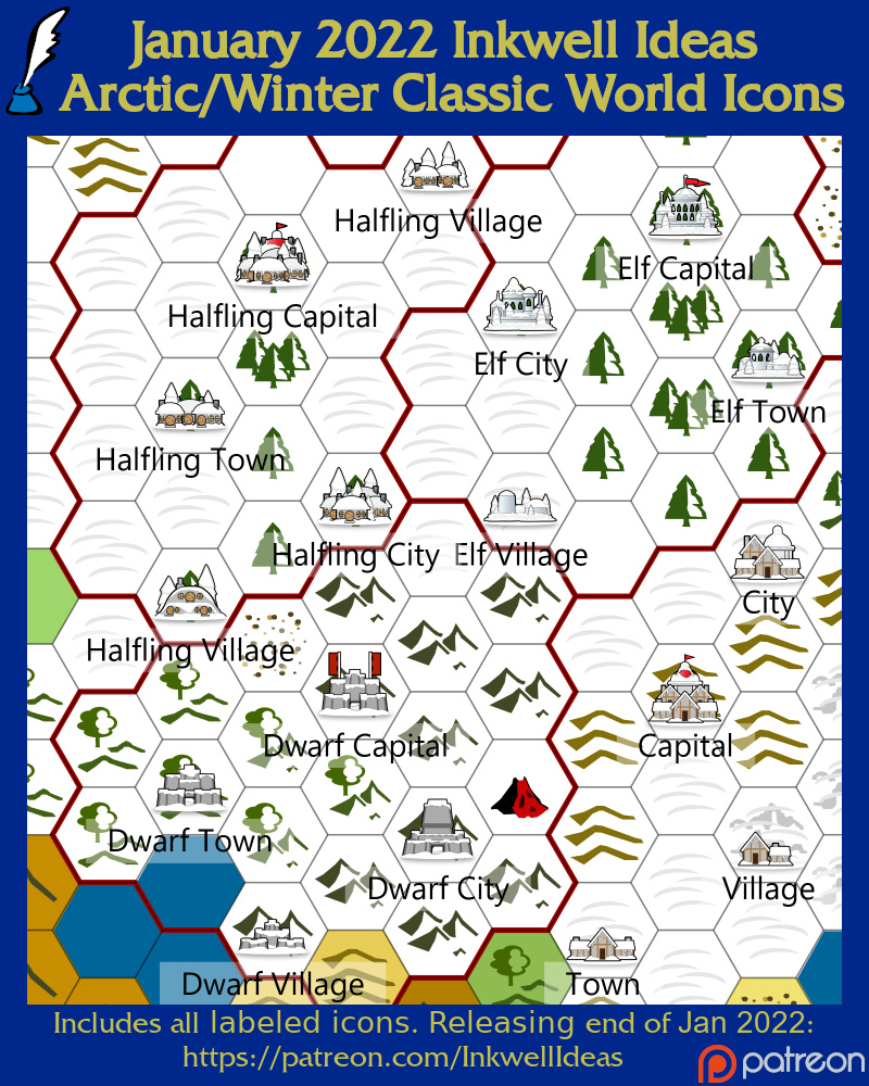 Arctic/Winter Classic World/Kingdom Map Icons Preview