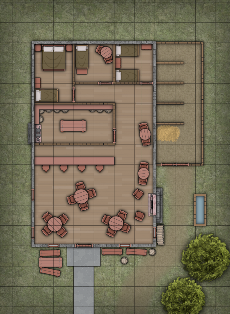 A small tavern with just a couple rooms.