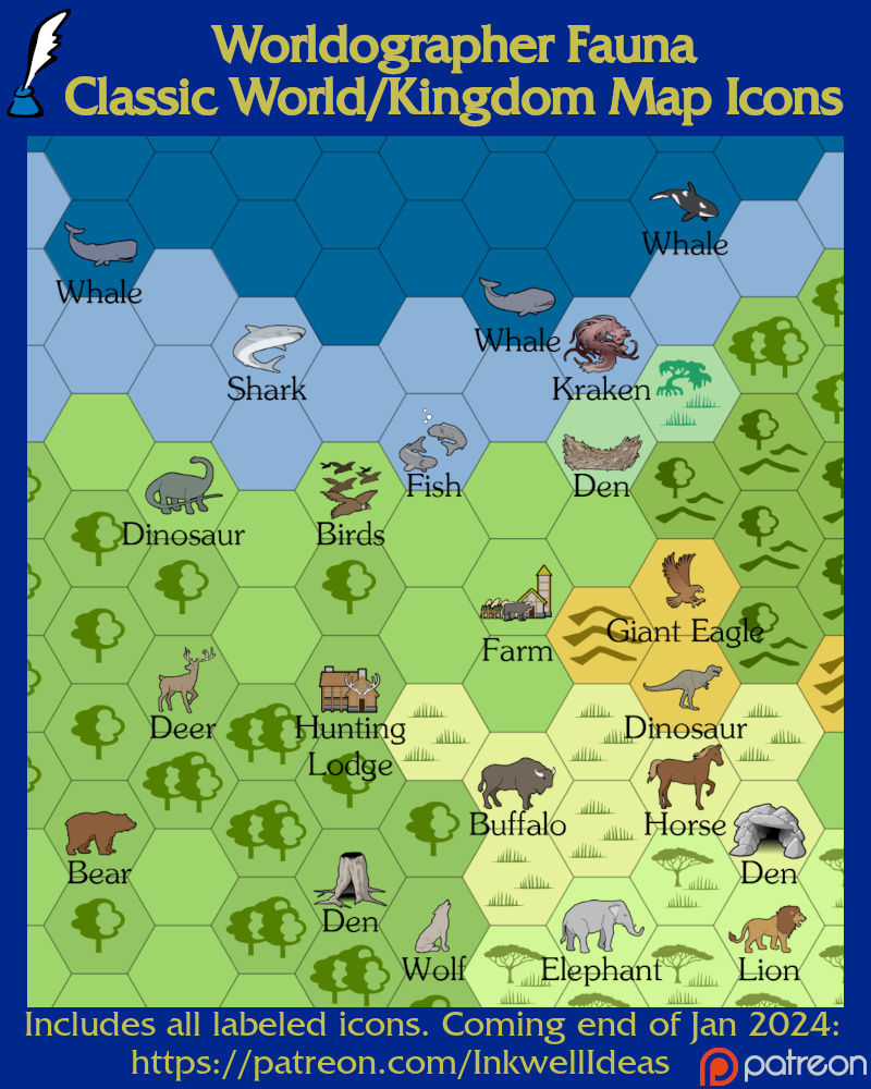 Fauna Classic World/Kingdom map icons.