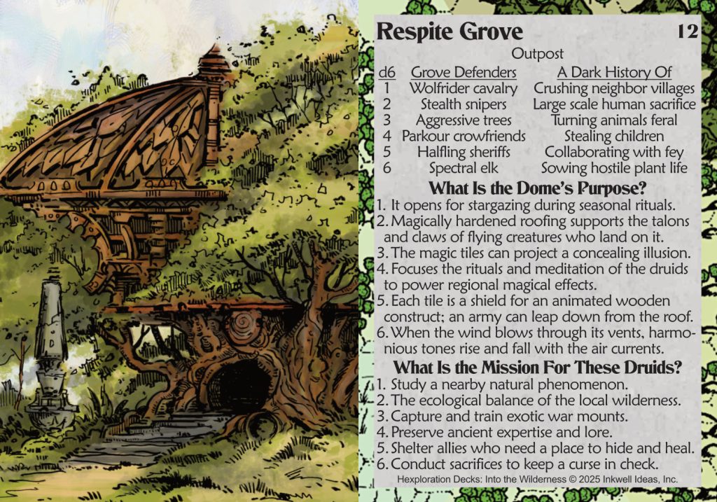 Another sample location card.