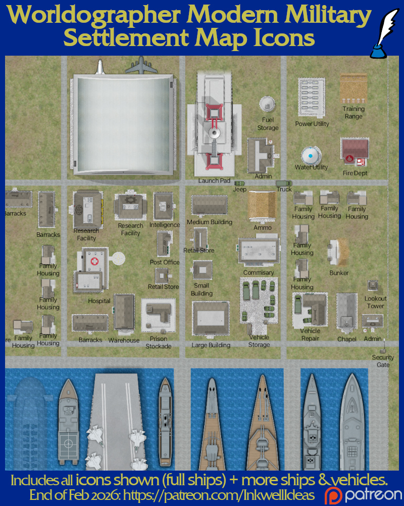 Modern Military Settlement Icons