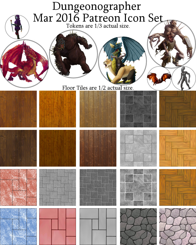 March’s Dungeon Map Patreon Icons – Inkwell Ideas