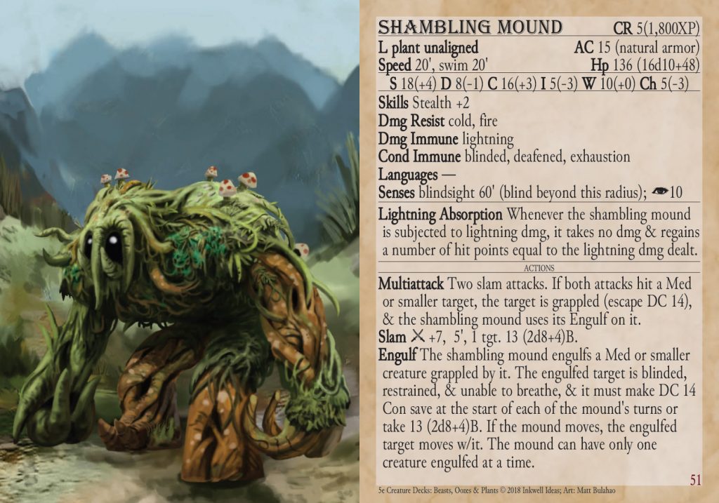 5e Creature Decks: Beasts, Oozes, & Plants: Shambling Mound