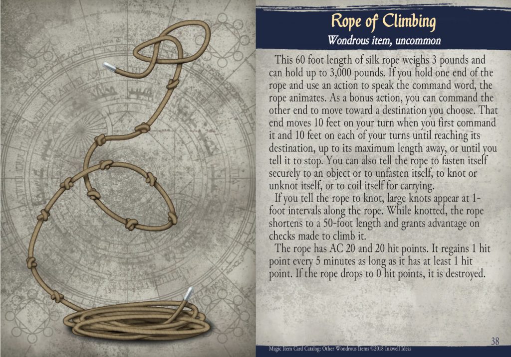 Magic Item Card Catalog: Rope of Climbing