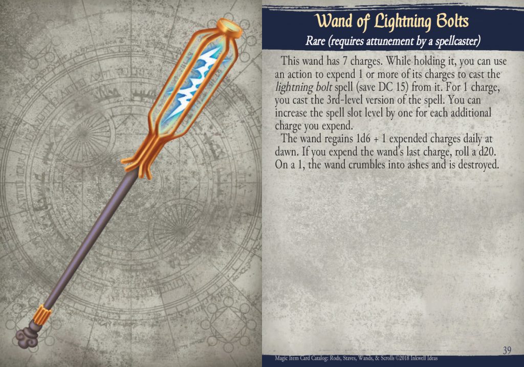 Magic Item Card Catalog: Wand of Lightning Bolts